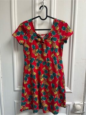 Forever 21 Red Pineapple Print A-Line Dress